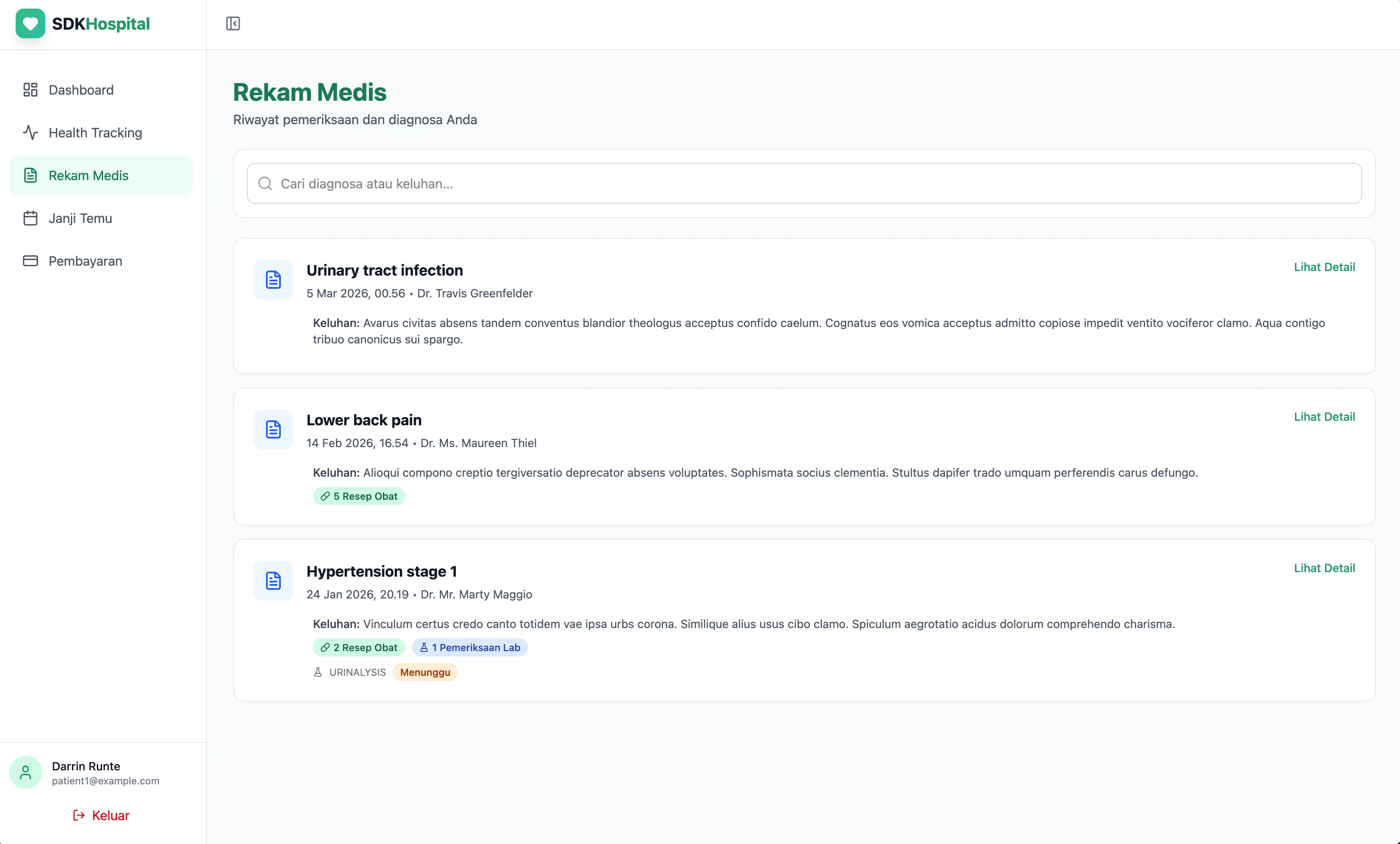 Patient appointment creation form