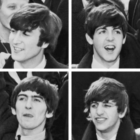 The Beatles From Top Left to Right: John Lennon, Paul McCartney, George Harrison, and Ringo Star (Credit to United Press International)