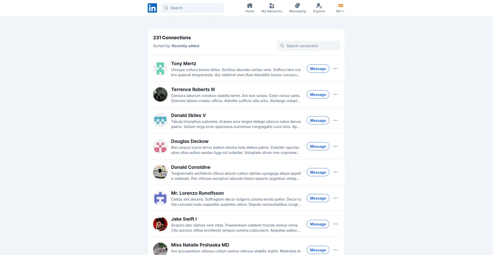 User's Connection Page