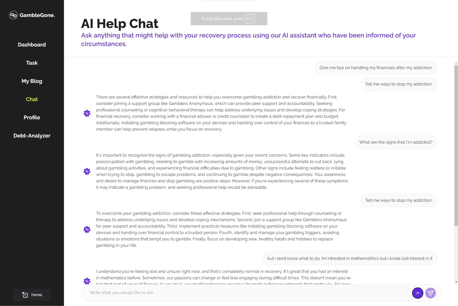 AI Chat Page