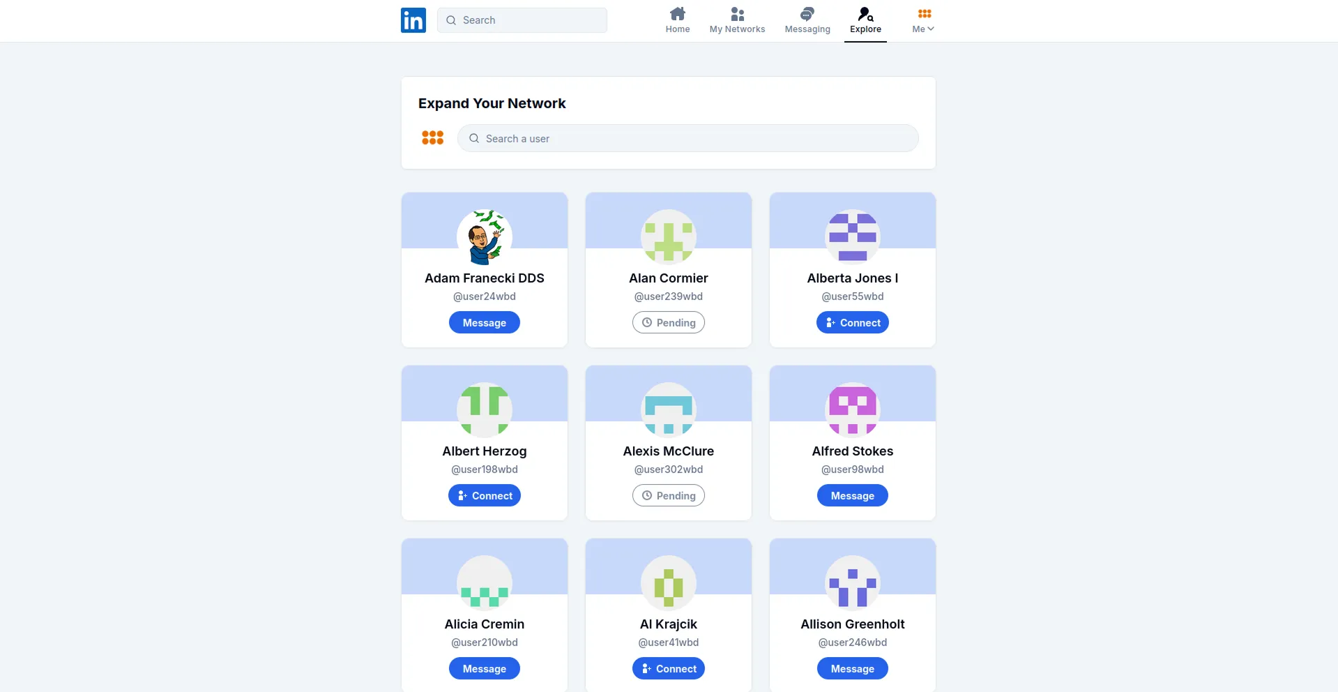 Expand Network Page