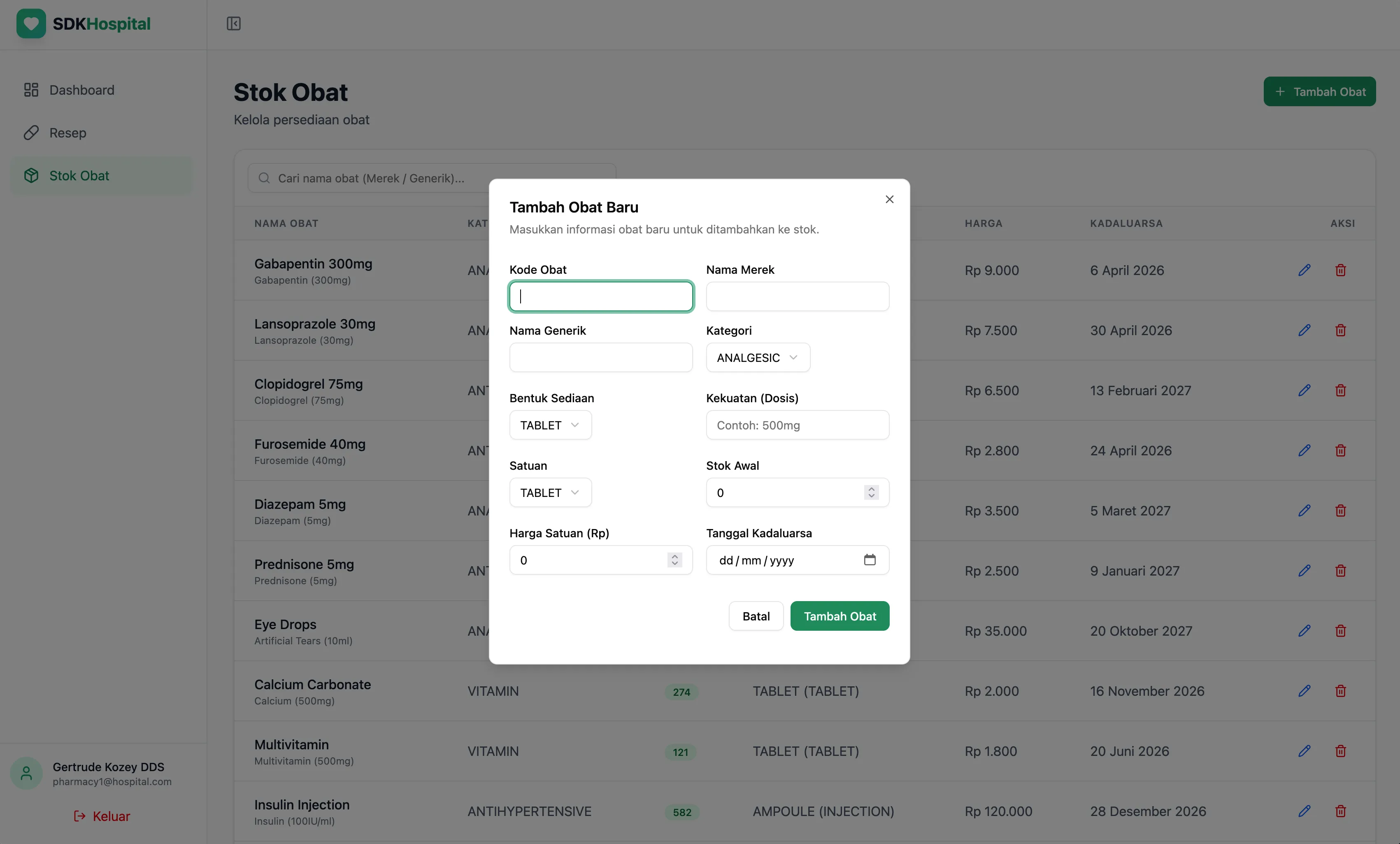 Medicine add or edit modal