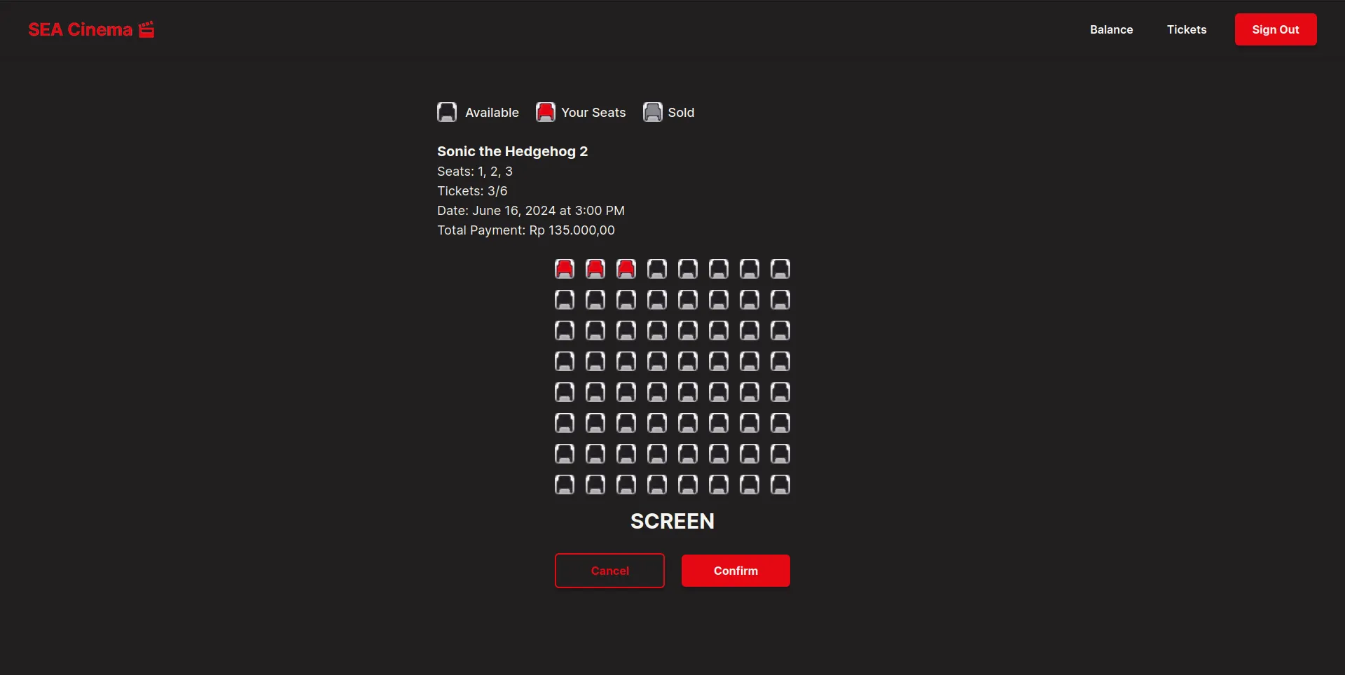 Movie Booking Page