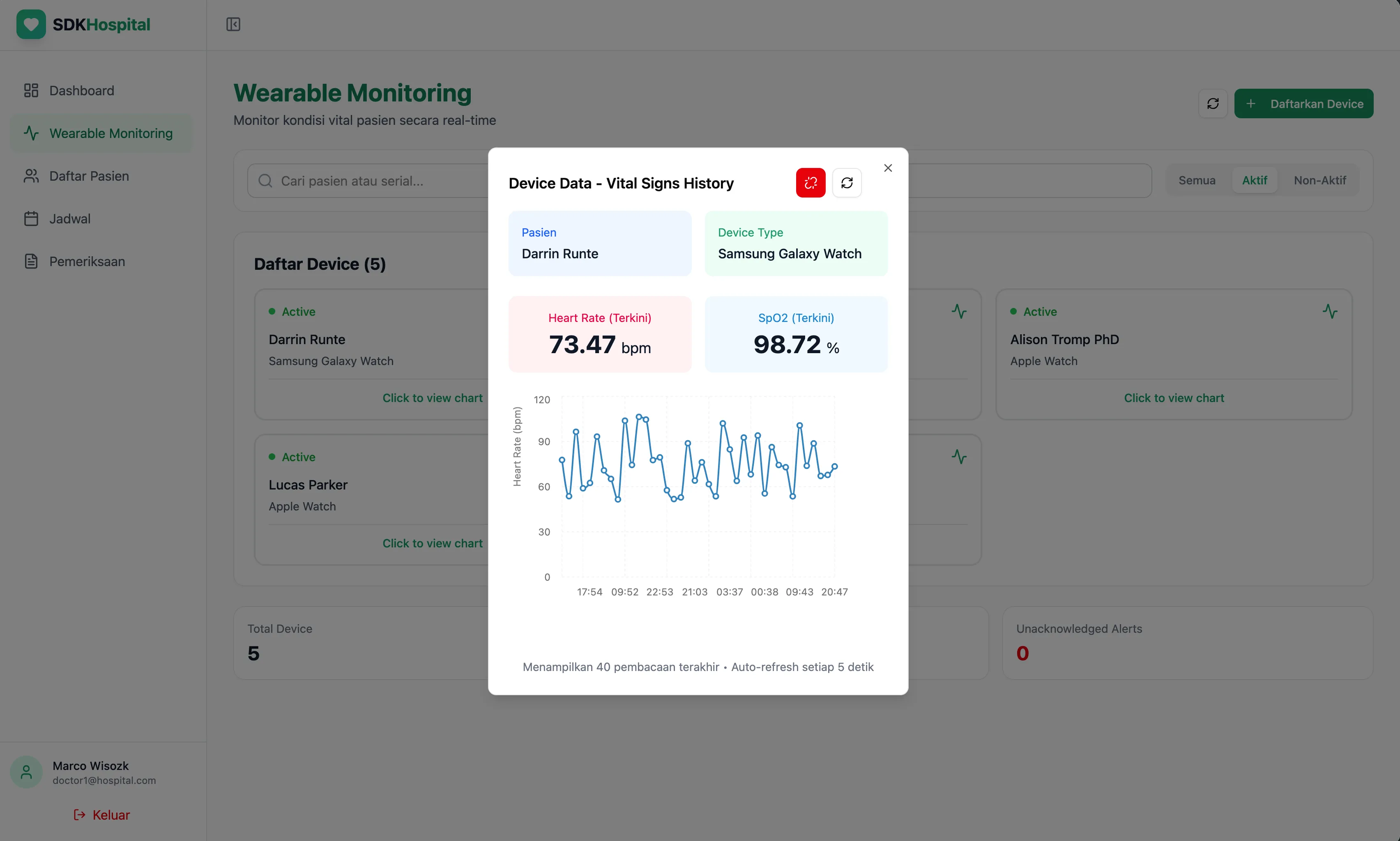 Doctor patient detail modal