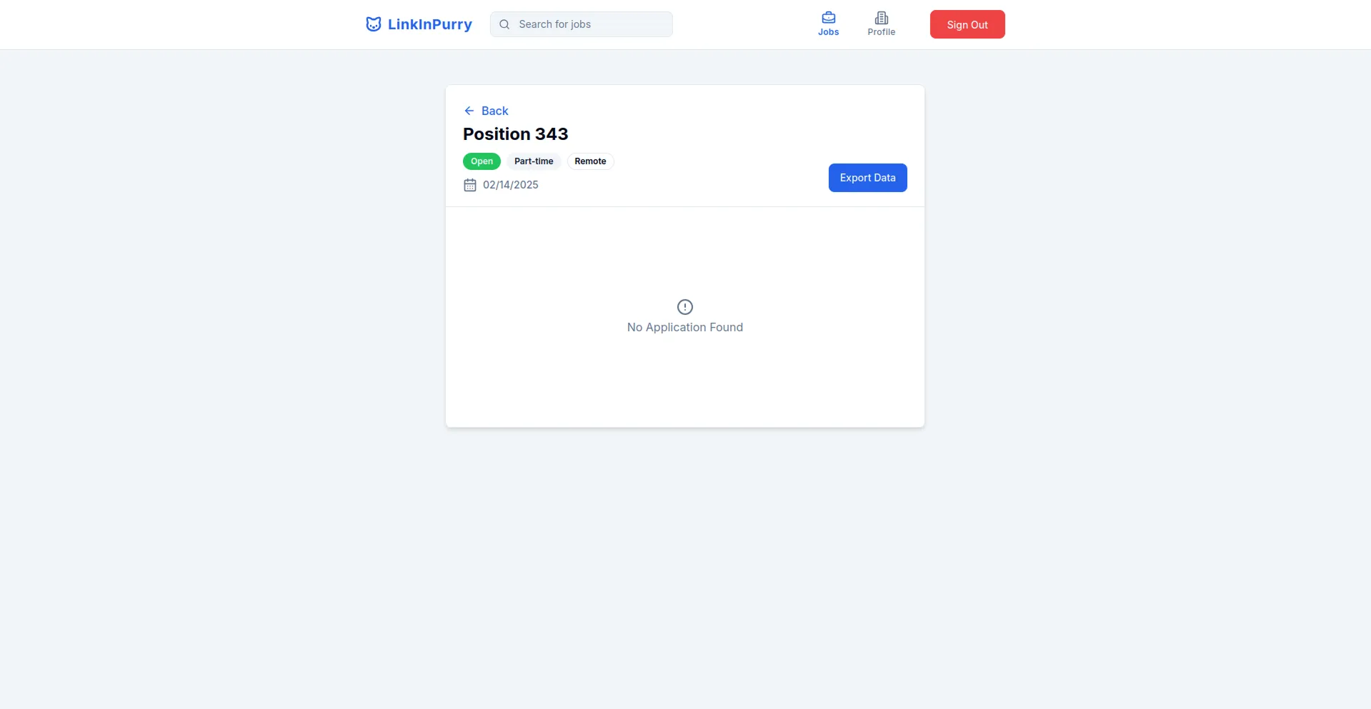 Job Application List Page